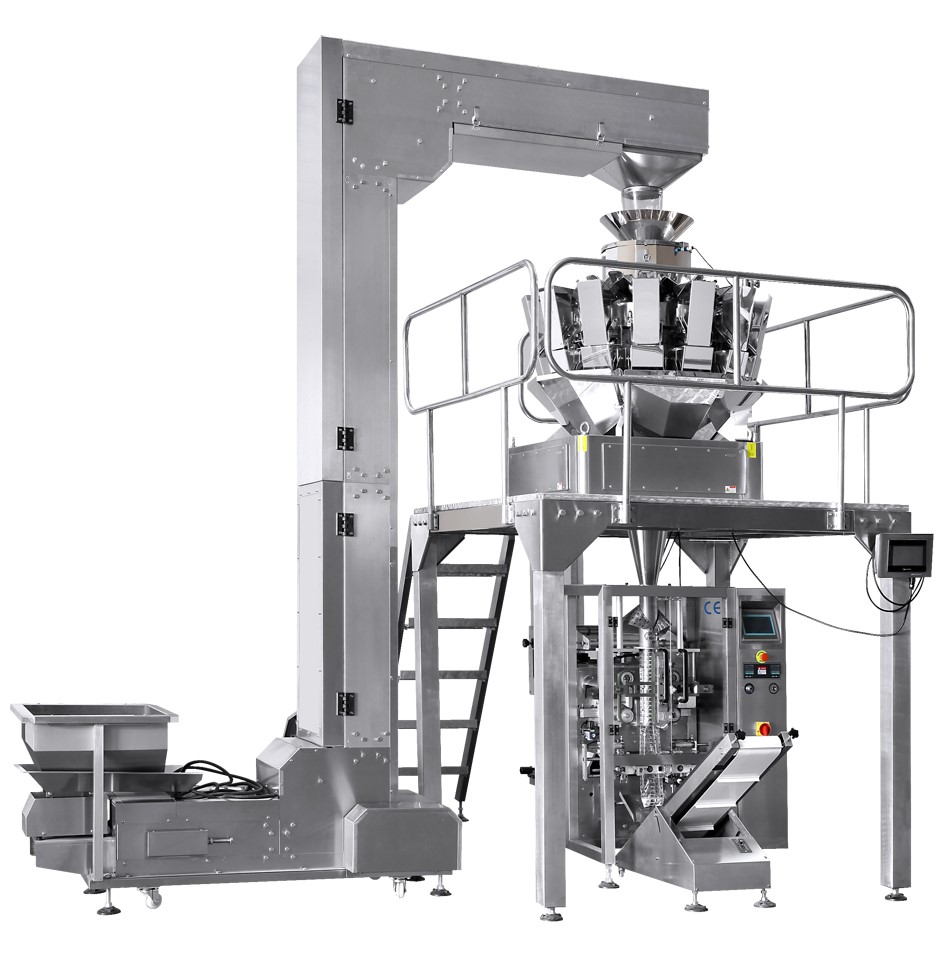 vertical packaging machine for weighing potato chips and nuts
