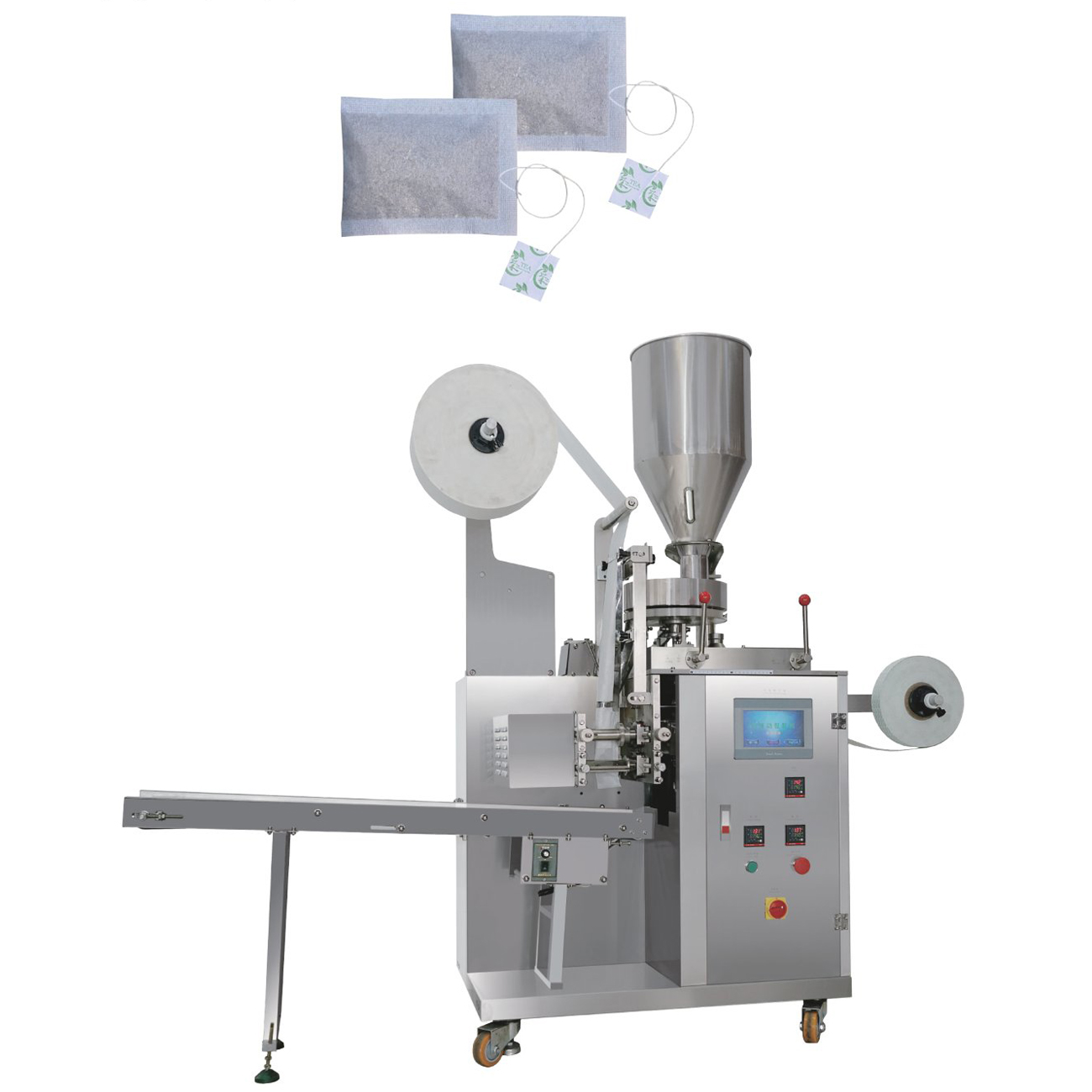 new generation tea bag with thread and tag packing machine